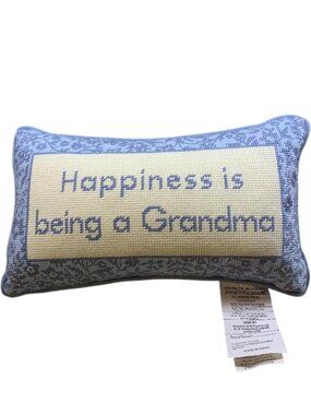 "Happiness is Being a Grandma" Hooked Pillow NWT